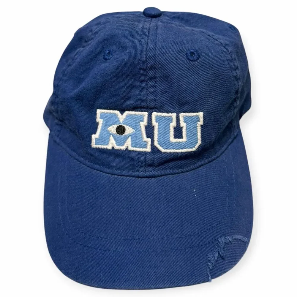 Disney Parks Toddler Pixar Monsters University MU Stitched Blue Baseball Hat Cap